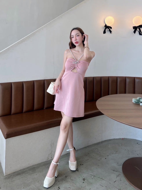 SIRINNN Sleeveless Hollow Out Mini Dresses